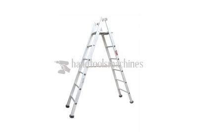 Auto Folding Aluminum Ladder With Inner Platform And Both Side Square / Round Pipe Steps (Heavy Duty)